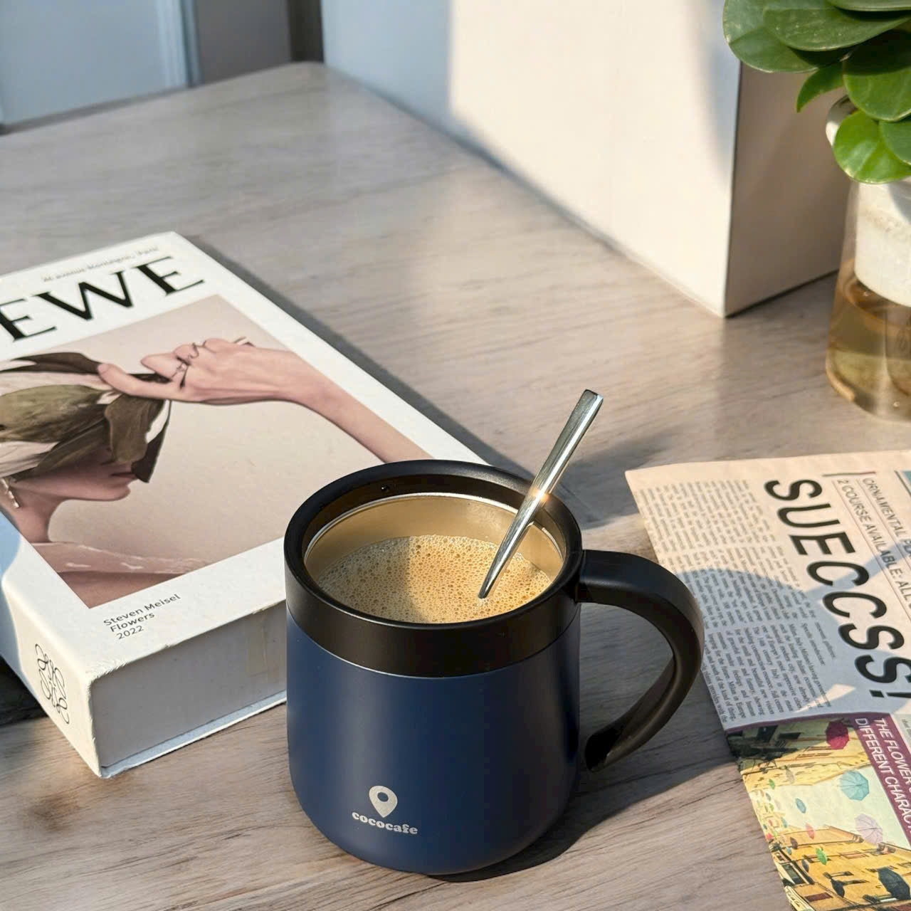 CỐC GIỮ NHIỆT CÓ NẮP TRƯỢT COCO CAFÉ KAKUSEE